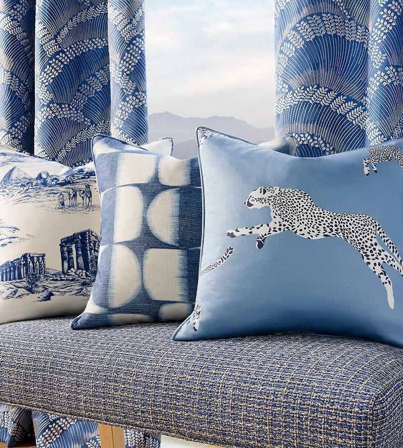 Scalamandre Cairo Toile Lapis Fabric SC166350002