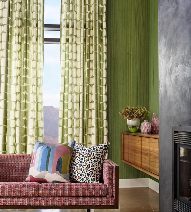 Scalamandre Rift Linen Print Basil Fabric Sample SC166360004