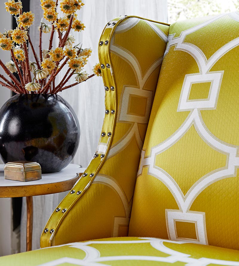 Scalamandre Circle Fret Forsythia Fabric Sample SC270720002