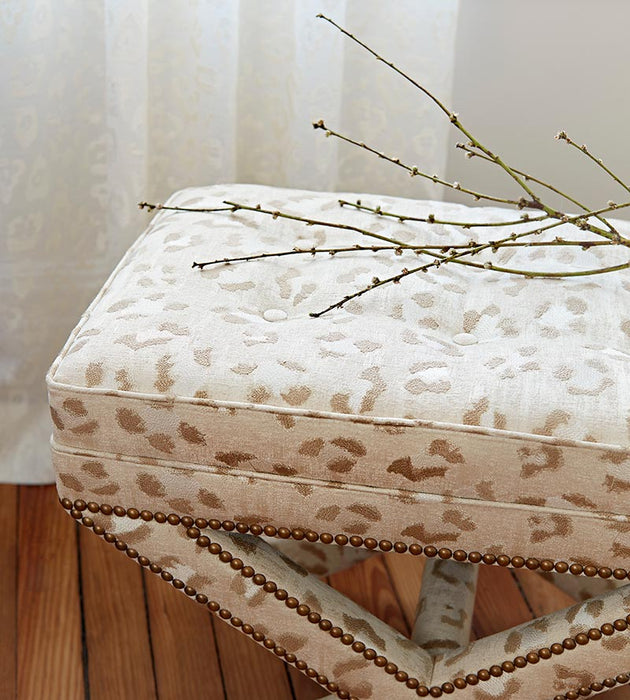 Scalamandre Broderie Leopard Ebony On Silver Fabric SC270750003