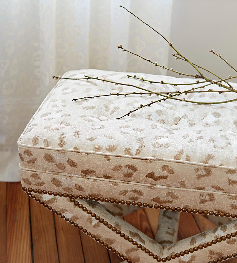 Scalamandre Broderie Leopard Camel On Cream Fabric SC270750001