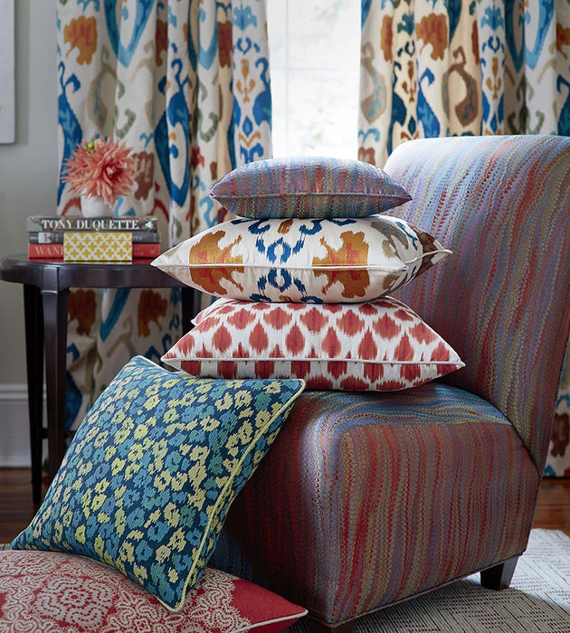 Scalamandre Mandalay Ikat Embroidery Mineral Fabric Sample SC271720003