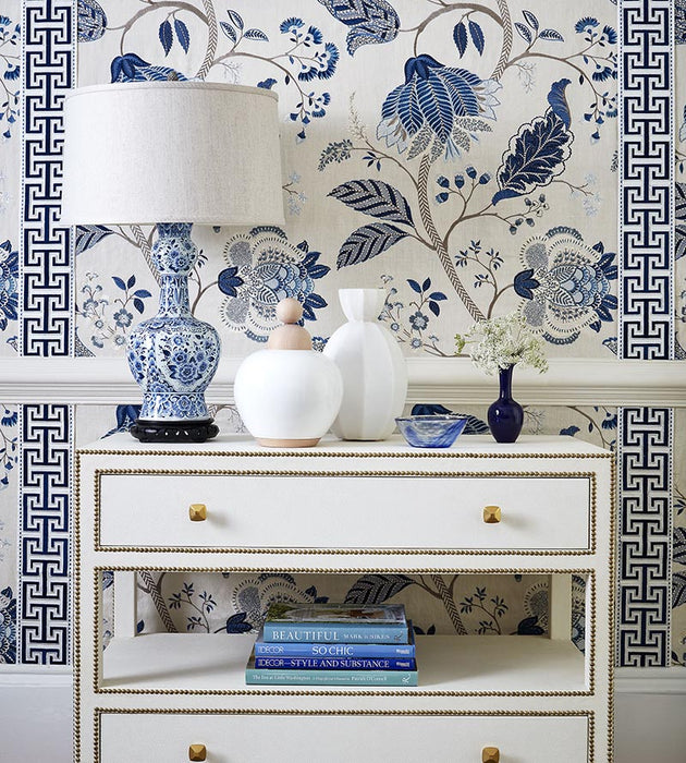 Scalamandre Palampore Embroidery Porcelain Fabric SC271750002