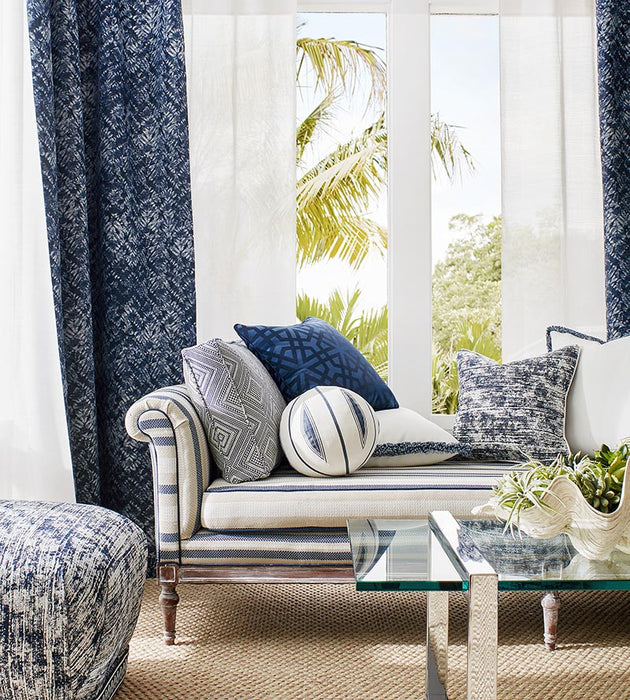 Scalamandre Santorini Stripe Indigo Fabric Sample SC271880004