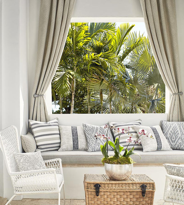 Scalamandre Santorini Stripe Palm Fabric Sample SC271880002