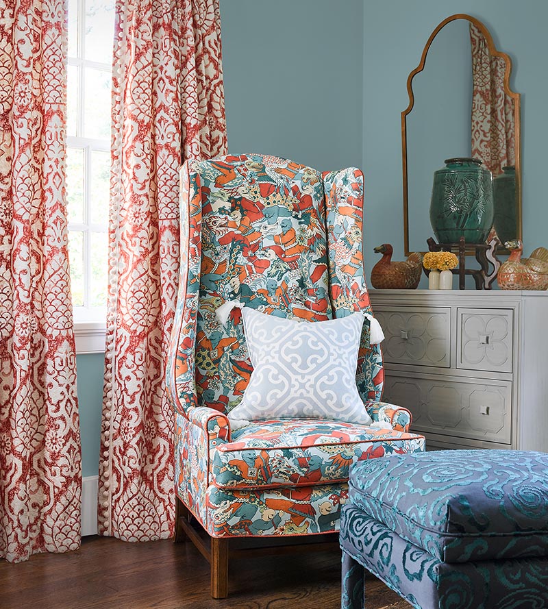 Scalamandre Cirrus Velvet Damask Morning Glory Fabric Sample SC272190002