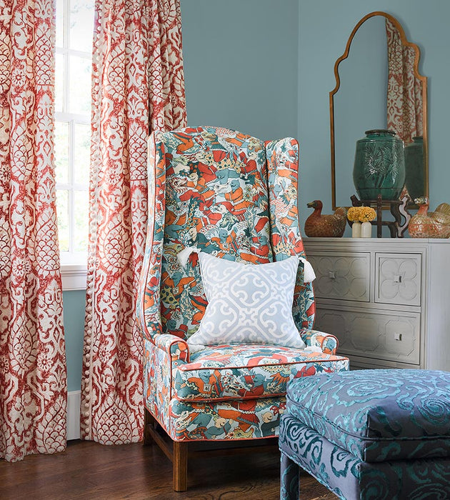 Scalamandre Cirrus Velvet Damask Mist Fabric Sample SC272190001