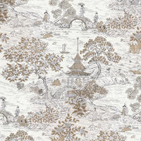 Scalamandre Satomi - Wallcovering Pewter Wallpaper SCWP885540001