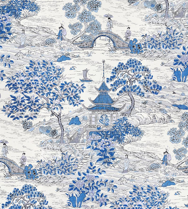 Scalamandre Satomi - Wallcovering Evening Blue Wallpaper Sample SCWP885540003