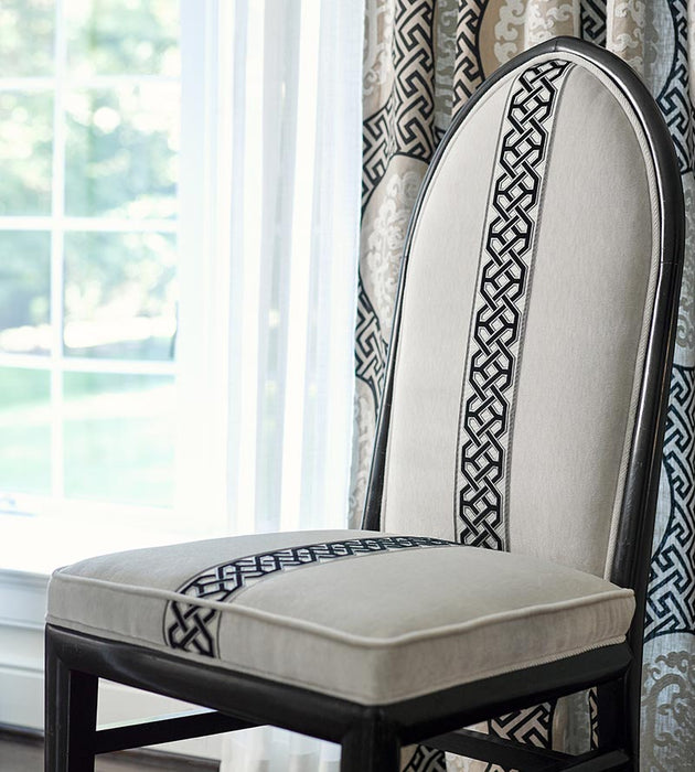 Scalamandre Beaufort Velvet Tape Porcelain Trim Sample SCT33220003