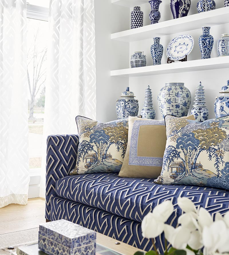 Scalamandre Tulsi Block Print Tape Misty Island Trim Sample SCT33280001