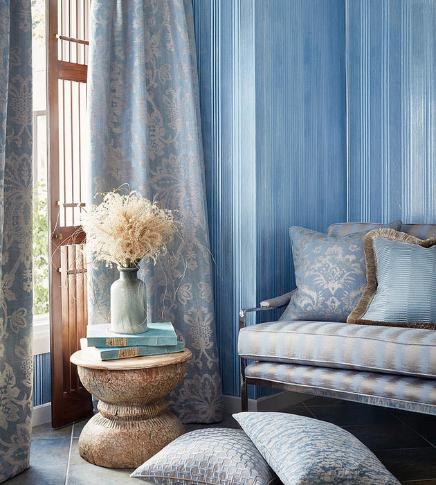 Scalamandre Pacific Stripe Indigo Wallpaper SCWP883670005