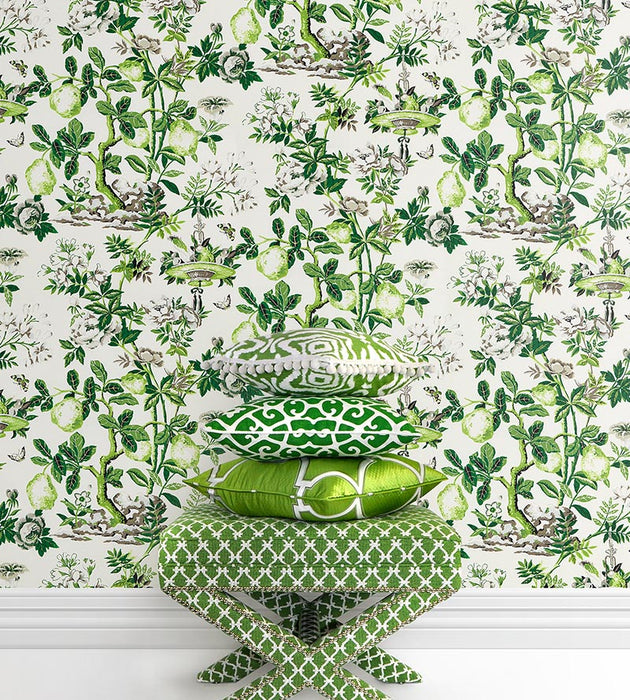 Scalamandre Shantung Garden Verdance Wallpaper SCWP883770003