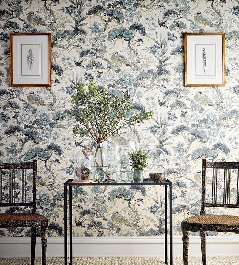 Scalamandre Shenyang Sisal Bloom Wallpaper Sample SCWP883800003