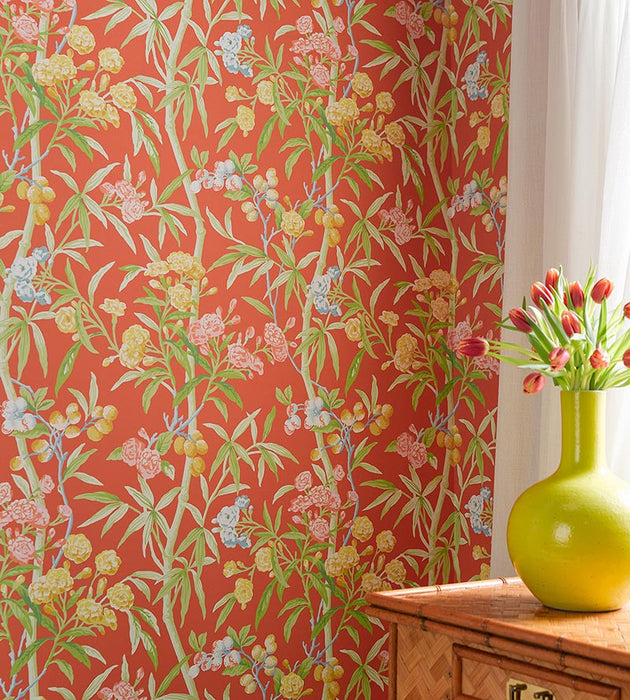 Scalamandre Lanai Guava Wallpaper Sample SCWP884310004