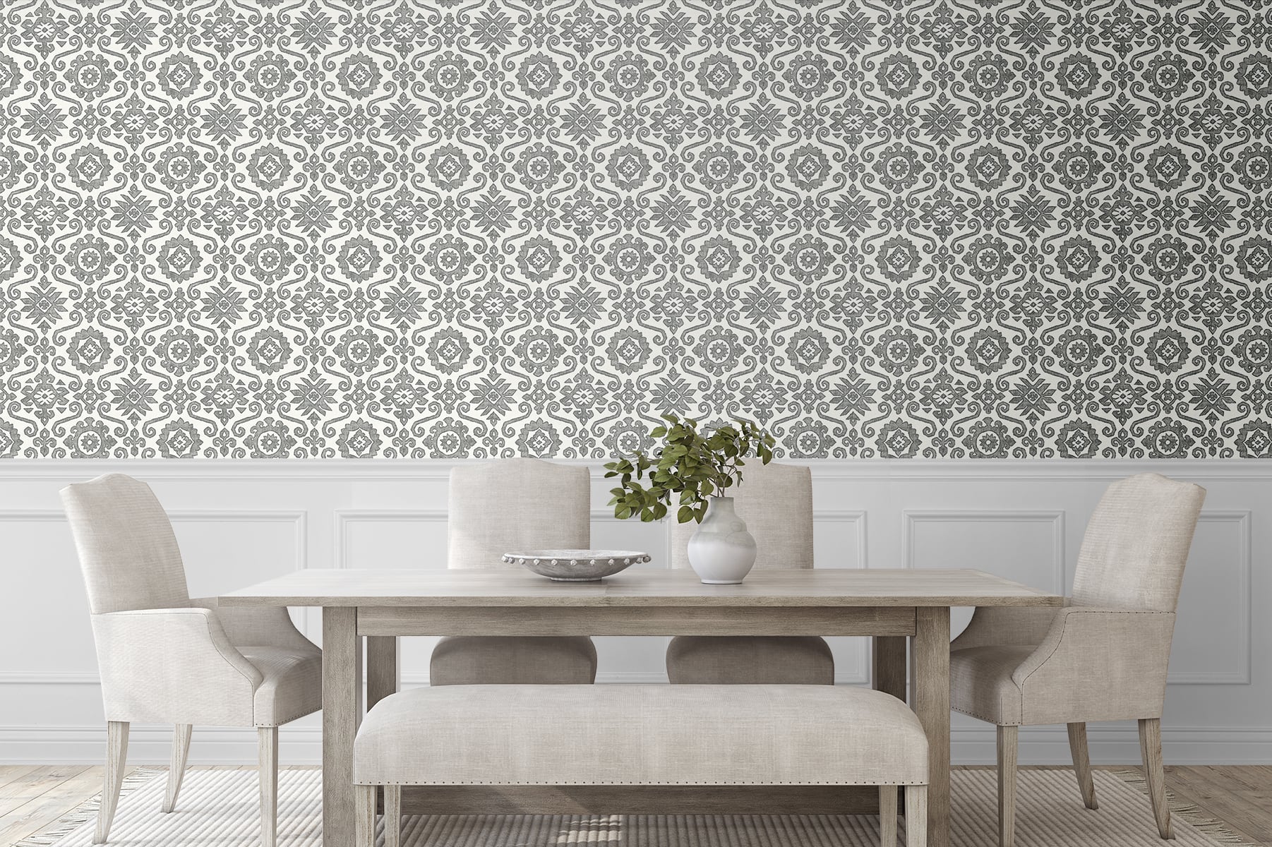 Seabrook Designs Augustine Charcoal & Linen Wallpaper SG10800