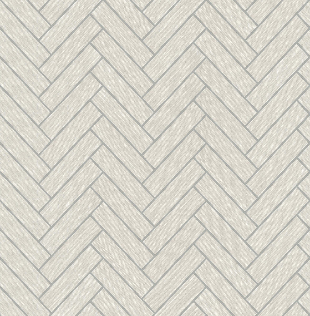 Seabrook Designs Herringbone Inlay Lunar Grey & Metallic Silver Wallpaper SG11300
