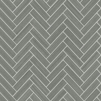 Seabrook Designs Herringbone Inlay Graphite & Metallic Silver Wallpaper SG11307