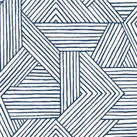Seabrook Designs Etched Geometric Navy Blue Wallpaper SG12402
