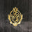 Old World Weavers Monogram Embroidered Horsehair 1 Initial - Gold On Black Fabric SKEMB20002