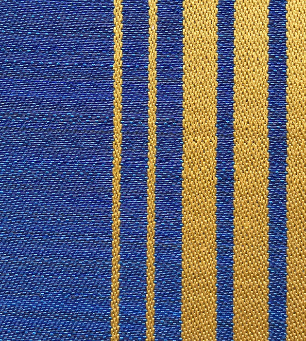 Old World Weavers Ardennais Silk Horsehair Blue / Yellow Fabric Sample SKB1000046