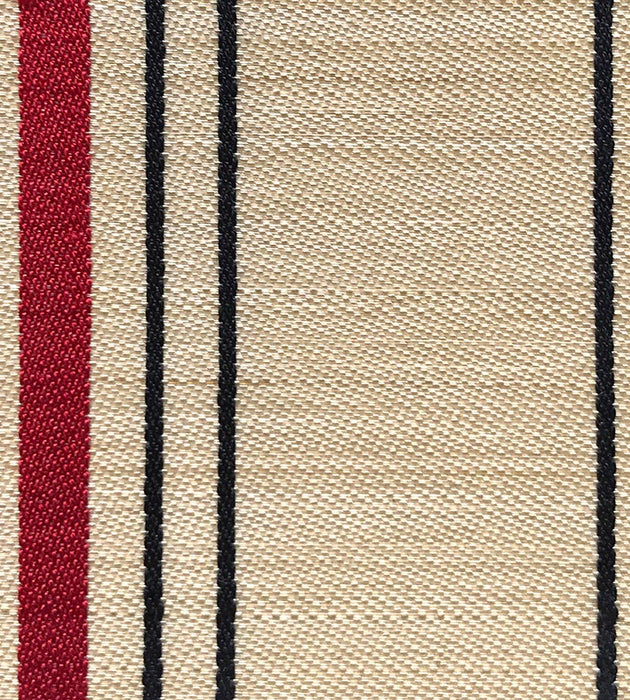 Old World Weavers Ardennais Silk Horsehair Beige / Red / Black Fabric Sample SKB1000072