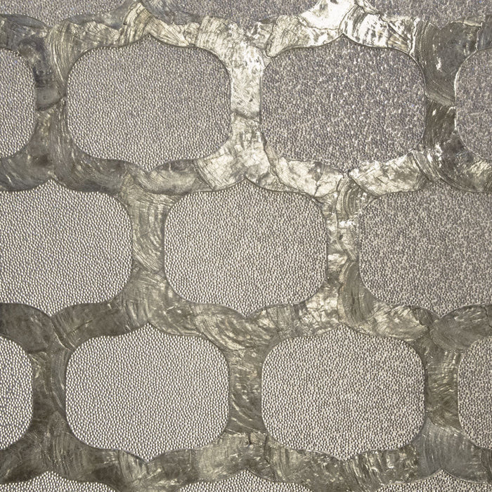 Maya Romanoff Starlit Lattice Gunmetal Pearl/Taupe Wallpaper Sample MR-SL1-24-1554