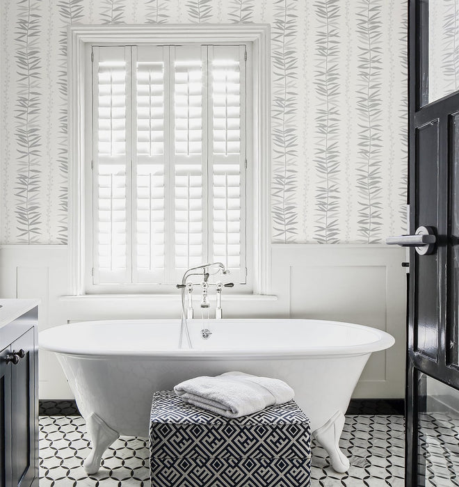 Seabrook Designs Summer Garland  Smoke Wallpaper Sample SL80508