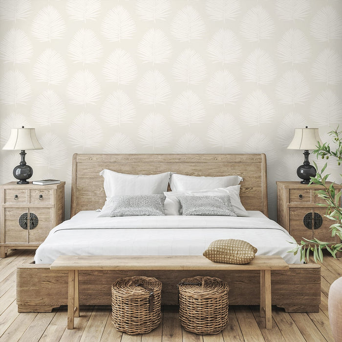 Seabrook Designs Island Palm Alabaster Wallpaper Sample SL80700
