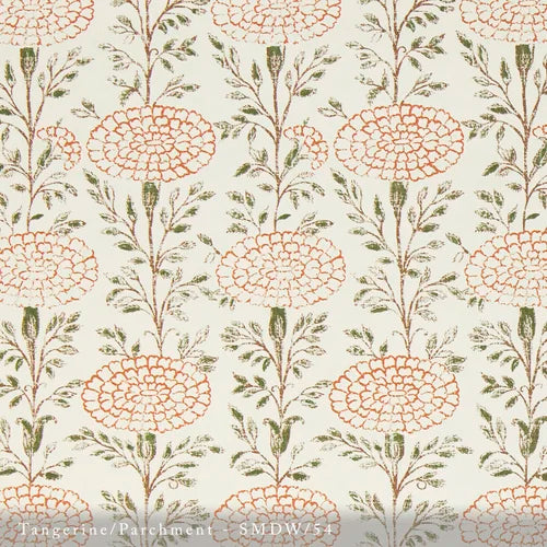 Lisa Fine Samode Wallpaper Tangerine/Parchment Wallpaper Sample SMDW-54