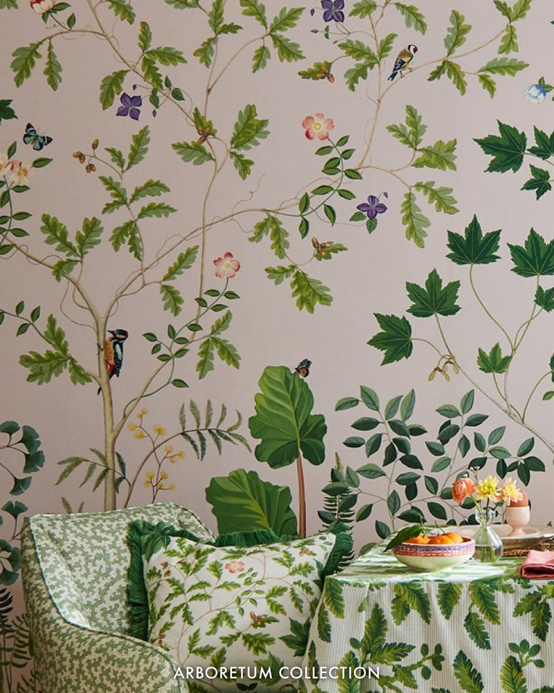 Sanderson Abroretum Floral Multi Color Wallpaper and Fabric