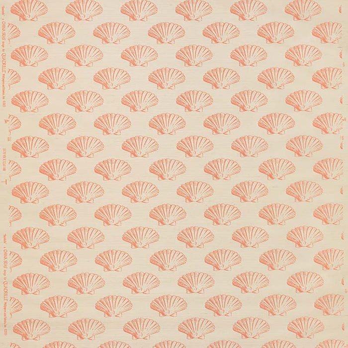 China Seas Seashells On Grasscloth Flamingo Fabric Sample 7150GC-03GRAS
