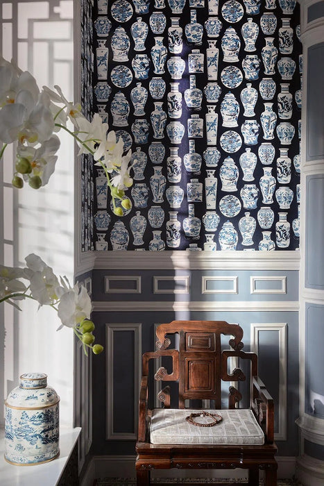 Pierre Frey Qinghua Petit Indigo Wallpaper FP045001