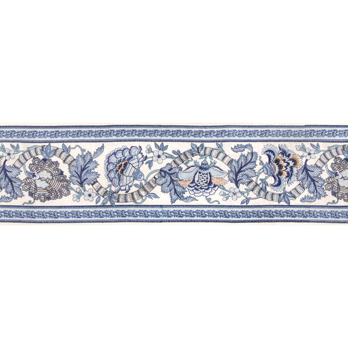 Brunschwig & Fils Lauris Border Blue/Sky Trim Sample T8024102.55.0