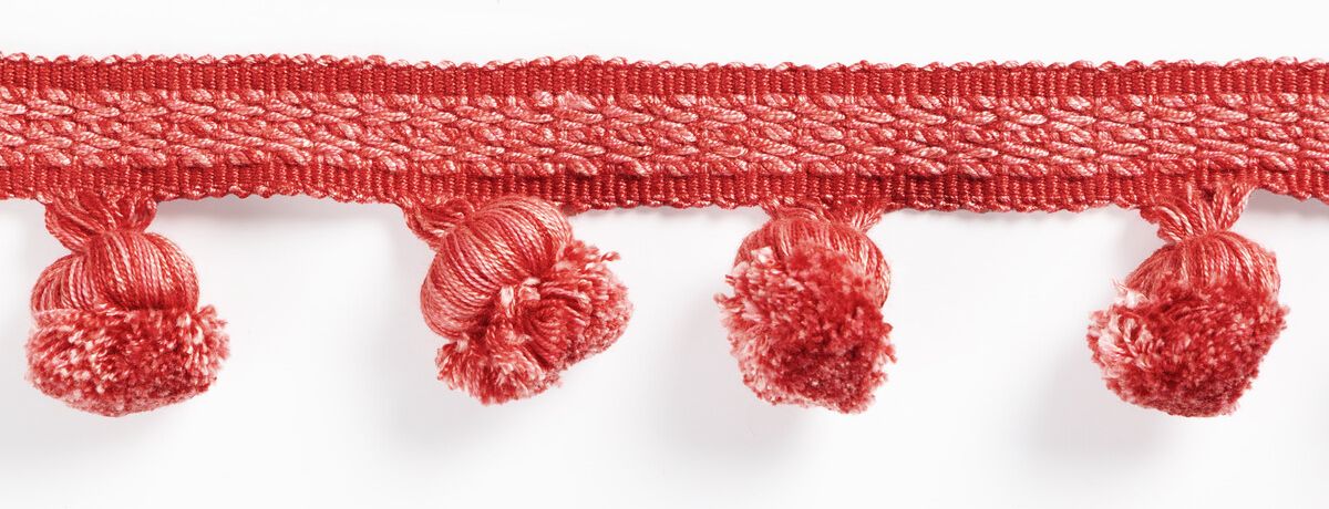 Brunschwig & Fils Montcel Pom Fringe Red Trim Sample T8025105.19.0