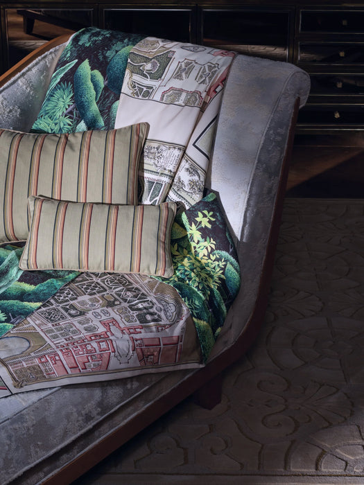 Pierre Frey Rayure berry Floraison Fabric Sample F4109003