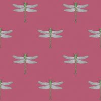 Seabrook Designs Catalina  Rose Pink, Green, Metallic Silver, And Black Wallpaper TA20301