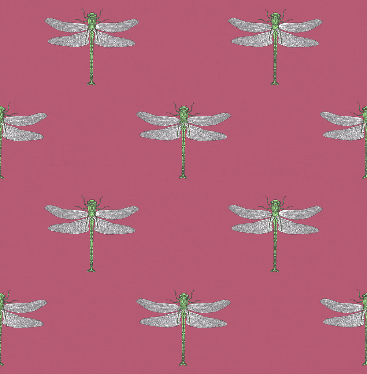 Seabrook Designs Catalina  Rose Pink, Green, Metallic Silver, And Black Wallpaper TA20301