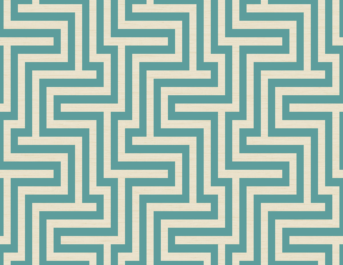 Seabrook Designs Martinique Sea Green And White Wallpaper TA20404