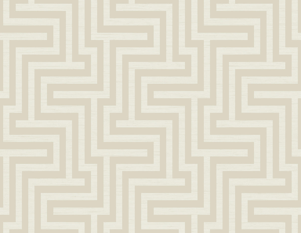 Seabrook Designs Martinique Tan And White Wallpaper TA20405