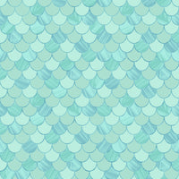 Seabrook Designs Catalina Scales Turquoise, Fog Green, And Metallic Wallpaper TA20902