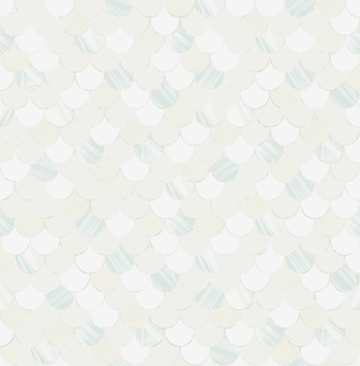 Seabrook Designs Catalina Scales Light Blue, Metallic, And White Wallpaper TA20904