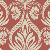 Seabrook Designs Bonaire Scarlet Red And Off-white Wallpaper TA21001