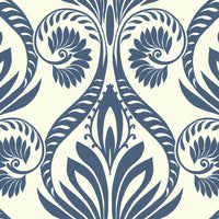 Seabrook Designs Bonaire Navy Blue And White Wallpaper TA21002