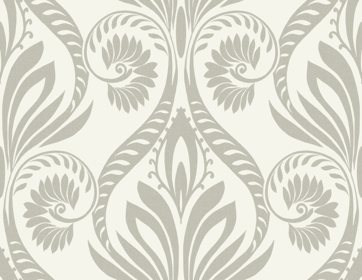 Seabrook Designs Bonaire Metallic Silver And White Wallpaper TA21008