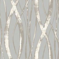 Seabrook Designs Barbados Gray, Metallic Silver, And White Wallpaper TA21108