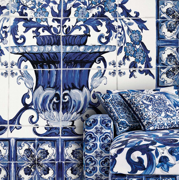 Seabrook Designs Vase Mediterraneo Mural Frederico Wallpaper TCW001TCAI8UB003