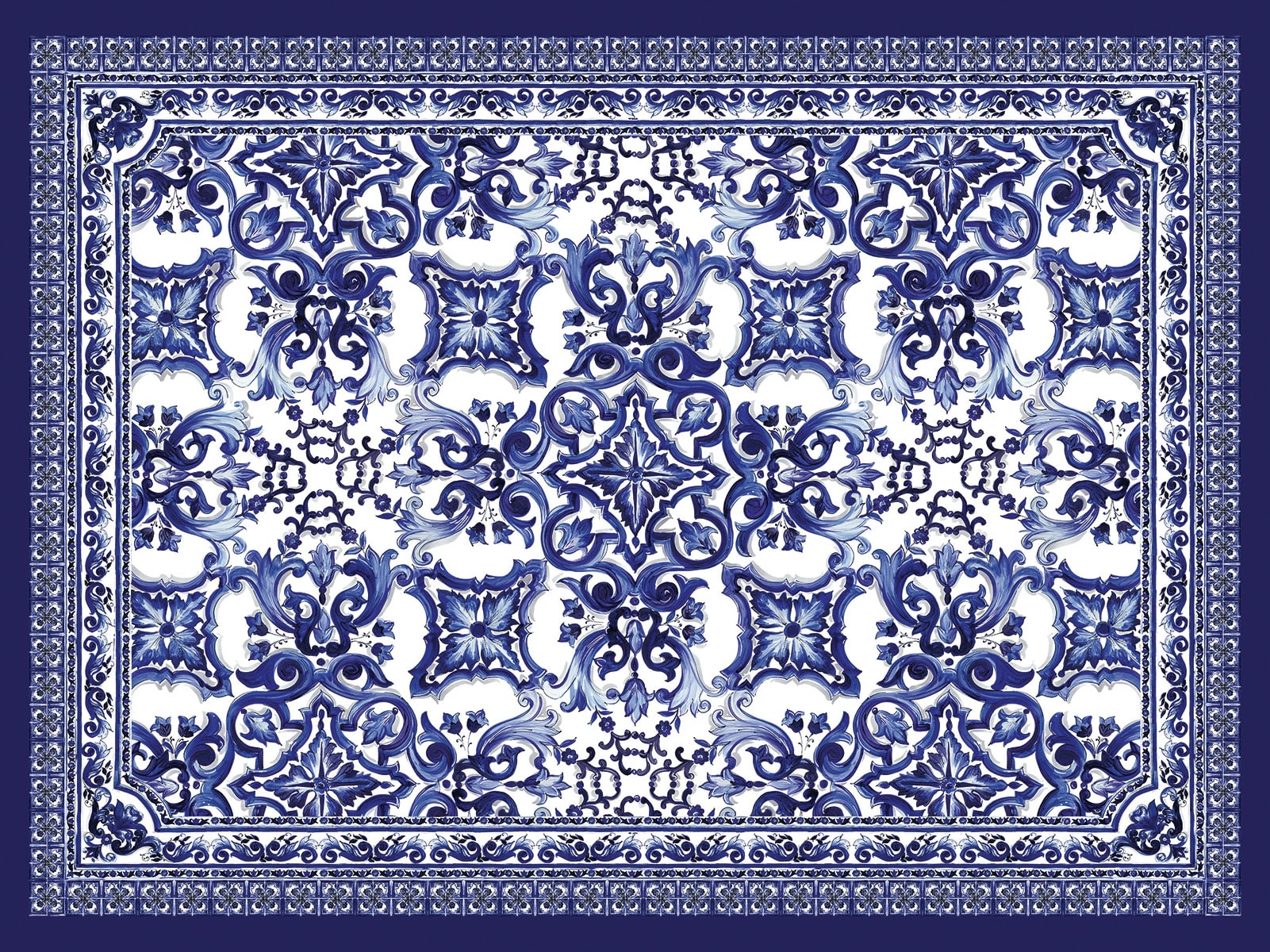 Seabrook Designs Blu Mediterraneo Mural Alice Wallpaper TCW006TCAI8UB025