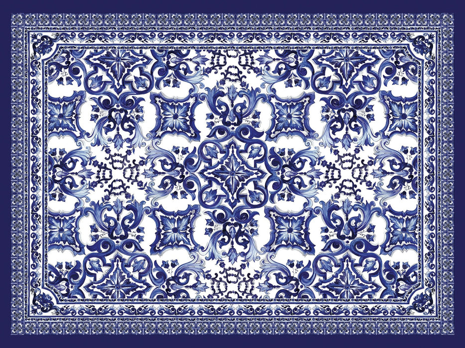 Seabrook Designs Blu Mediterraneo Mural Alice Wallpaper Sample TCW006TCAI8UB025