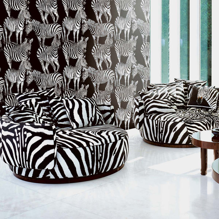 Seabrook Designs Multi Zebra Mural Tullio Wallpaper Sample TCW009TCAI5UZ018